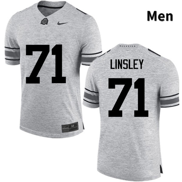 Ohio State Buckeyes Corey Linsley Men's #71 Gray Game Stitched College Football Jersey